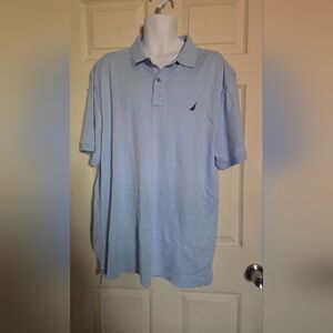 Nautica Light Blue Men's Polo Shirt with Sailboat Logo XXL